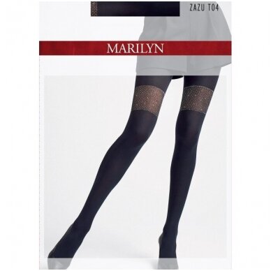 Marilyn ZAZU T04 pėdkelnės su žėrinčiu tinkleliu 2